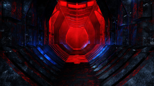 concept art of science fiction concept corridor environment 
