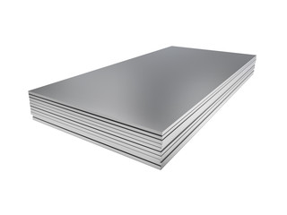 Stack of steel profile sheets. 3D Illustration