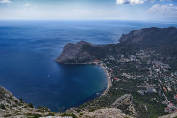 View of the bay and the city from a high mountain