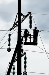 Assembly and installation of new support of a power line