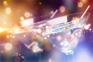 Martini cocktail in glass, close-up view