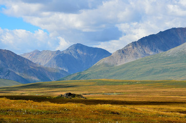 Russia, Republic of Altai, plateau Yoshtykyol in cloudy day