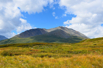 Russia, Republic of Altai, plateau Yoshtykyol in cloudy day