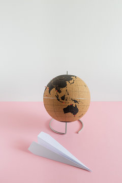 Globe on colored background. Travel Concept.