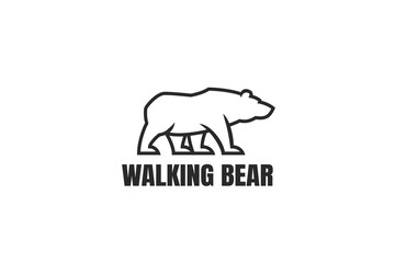 Walking Bear Logo Template