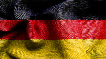 High resolution Germany flag flowing with texture fabric detail