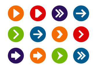 colorful arrows icons set Isolated on white background. vector illustration.