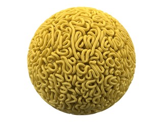 noodle in shape of ball. curly spaghetti for cooking. 3d illustration