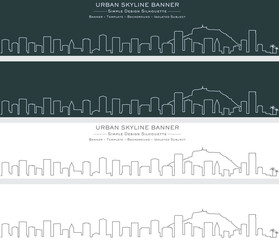 Obraz premium Alicante Single Line Skyline Banner