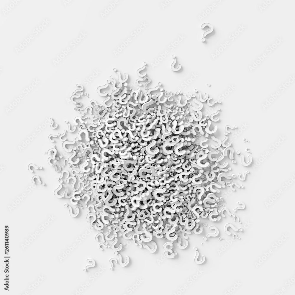 Poster infinite question marks, business concepts; original 3d rendering
