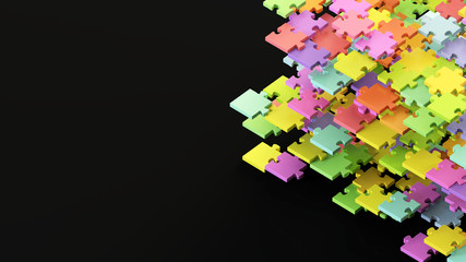 Jigsaw abstract background, business and teamwork concepts, 3d rendering