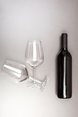 wine bottle and glass