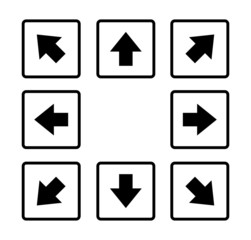 black arrows icons set Isolated on white background. vector illustration.
