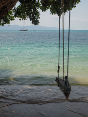 Rope swing by the sea. Koh Phangan Thailand