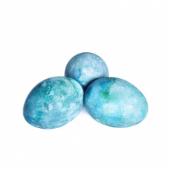 Different easter eggs isolated on white background