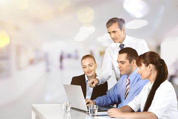 Fototapeta premium Successful business team working on background