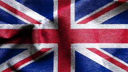 High resolution Great British flag flowing with texture fabric detail
