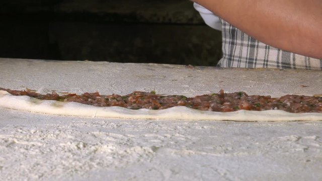 Making Turkish Food Pide