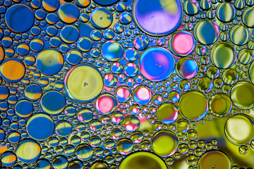 Colorful abstract water oil bubbles background. Multicolored stylish backdrop.