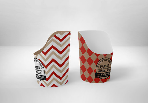 Round Fry Cups Mockup