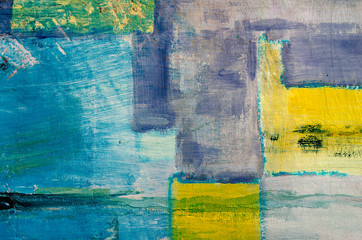 detail of  artistic abstract oil painted background, modern pop art made in oil on canvas in the style of Piet Mondrian © malija