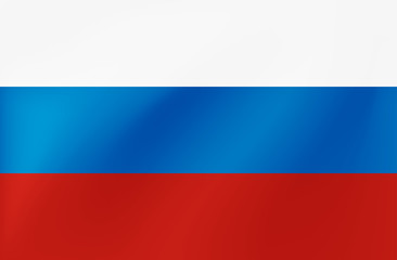 Vector Russian national flag with wavy texture in EPS10.