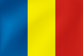 National flag of Romania with wavy texture. Vector illustration in EPS10.