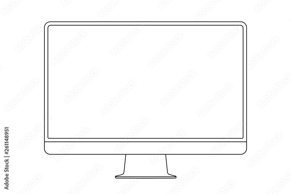 Poster monitor line icon. display outline stroke vector illustration.