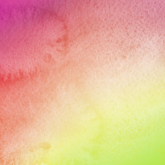 Colorful bright ink and watercolor texture on white paper background. Paint leaks and ombre effects. Hand painted abstract image.