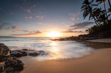 Maui Sunset beach cove  - Powered by Adobe