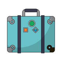 Travel suitcase cartoon isolated