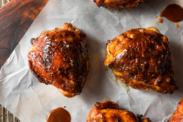 Homemade Grilled Barbecue Chicken Thighs