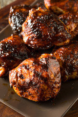 Homemade Grilled Barbecue Chicken Thighs