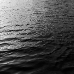 The Waves of water close up. Water on the river. River view from above.