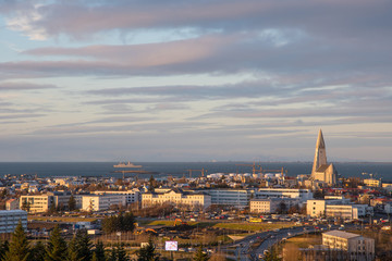 Fototapeta na wymiar View over city of Reykjavik in Iceland