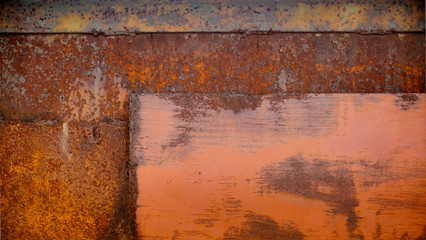Rusty metal textured background. Old rough rusted grungy surface