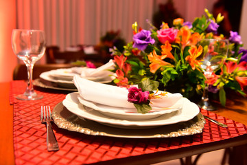 table setting for wedding or event