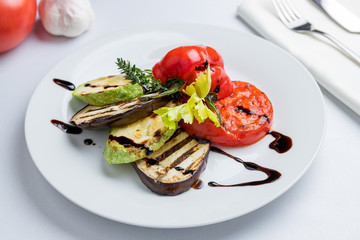 grilled vegetables on a plate