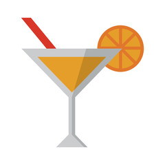 summer cocktail with orange ans straw cup