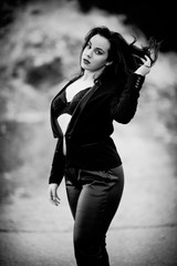 Beautiful young lady and her fashion style