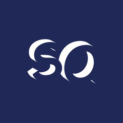 Obraz na płótnie Canvas SQ Initial Letter logo in negative space vector template