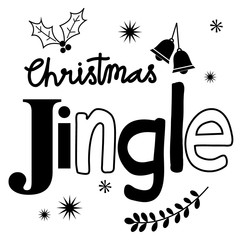 Christmas Jingle bell design with black and white colour