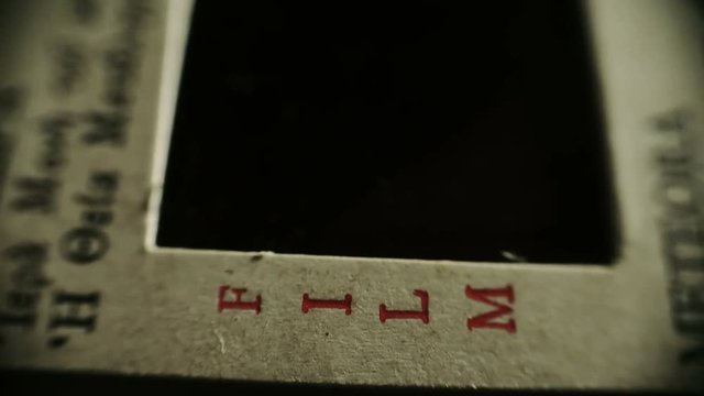 Close up of old vintage slide films