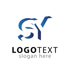 S Y Initial Letter logo in negative space vector template