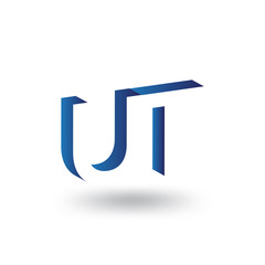 UT Initial Letter logo in negative space vector template