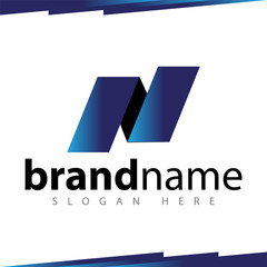 N Letter Rounded Logo template