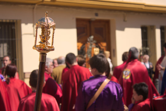 Close-up of a religious element during the Holy Week