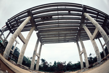 Obraz premium Heavy industrial equipment for build superhighway at construction site for mega project in China