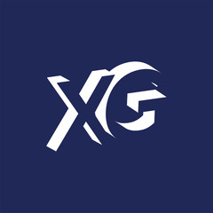 X G Initial Letter logo in negative space vector template