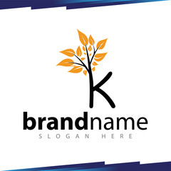 K Letter Tree logo template
